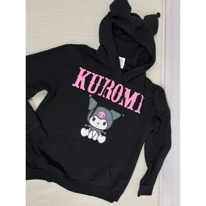 Sanrio Black Kuromi Hoodie with Pink Accents